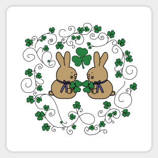 Irish Hare Shamrock St Patricks Day Magnet